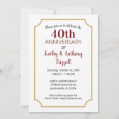 Invitation 40e anniversaire de mariage de photo moderne (Dos)
