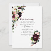 Invitation 40e anniversaire de mariage de rubis (Devant)