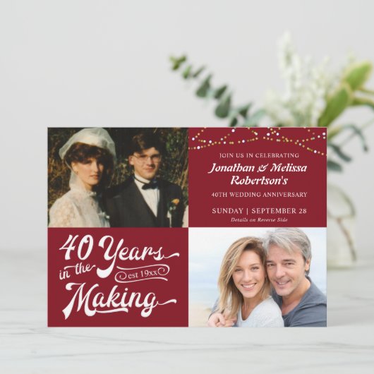 Invitation 40e anniversaire de mariage de Ruby, photos de l'é (Debout devant)
