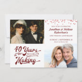 Invitation 40e anniversaire de mariage de Ruby, photos d'hier (Devant)