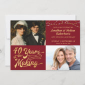 Invitation 40e anniversaire de mariage de Ruby, photos d'hier (Devant)