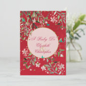 Invitation 40e Anniversaire de Mariage Floral Rouge Un Ruby D (Debout devant)