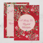 Invitation 40e Anniversaire de Mariage Floral Rouge Un Ruby D (Devant / Derrière)