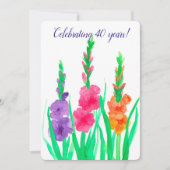 Invitation 40e anniversaire de mariage Gladiolus (Devant)