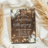 Invitation 40e anniversaire de Mariage Lumières à cordes rust