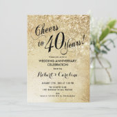 Invitation 40e anniversaire de mariage or (Debout devant)
