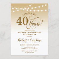 40e anniversaire de mariage - Or Blanc