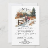 Invitation 40e anniversaire de mariage Paysage hivernal roman (Devant)