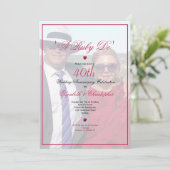 Invitation 40e anniversaire de mariage photo élégant A Ruby D (Debout devant)
