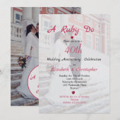 Invitation 40e anniversaire de mariage Photo élégante A Ruby  (Devant / Derrière)
