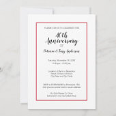 Invitation 40e anniversaire de mariage & Photo - rouge rubis (Dos)