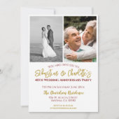 Invitation 40e anniversaire de Mariage Photo Ruby (Devant)