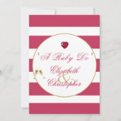 Invitation 40e anniversaire de mariage Rouge Élégant Un Ruby (Devant)