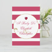 Invitation 40e anniversaire de mariage Rouge Élégant Un Ruby (Debout devant)