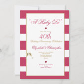 Invitation 40e anniversaire de mariage Rouge Élégant Un Ruby (Dos)