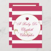 Invitation 40e anniversaire de mariage Rouge Élégant Un Ruby (Devant / Derrière)