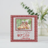 Invitation 40e anniversaire de mariage Rouge et Argent de Rub (Debout devant)