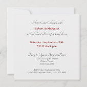 Invitation 40e anniversaire de mariage rubis avec date et ini (Dos)