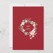 Invitation 40e anniversaire de mariage Rubis Bleu Floral Rust (Dos)