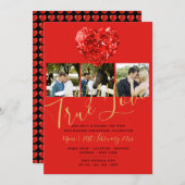 Invitation 40e ANNIVERSAIRE DE MARIAGE RUBIS CARTON D'INVITAT (Devant / Derrière)