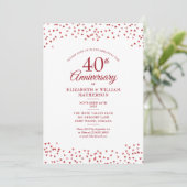 Invitation 40e anniversaire de mariage Rubis Confettis de coe (Debout devant)