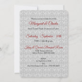 Invitation 40e anniversaire de mariage rubis Damask (Dos)