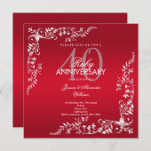 Invitation 40e anniversaire de mariage Rubis Decoration (Devant / Derrière)