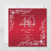 Invitation 40e anniversaire de mariage Rubis Decoration (Devant)