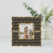 Invitation 40e anniversaire de mariage Rubis Noir et Or (Debout devant)