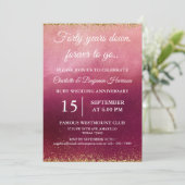 Invitation 40e anniversaire de mariage rubis pailleté or (Debout devant)