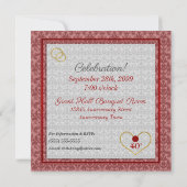 Invitation 40e anniversaire de mariage Rubis Rouge et Argent (Dos)