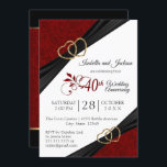 Invitation 40e anniversaire de Ruby Design<br><div class="desc">🥇 UN DESIGN D'ART ORIGINAL DE DROIT D'AUTEUR DE Donna Siegrist SEULEMENT DISPONIBLE SUR ZAZZLE! Modèles d'anniversaire et d'invitation à l'événement. Un design moderne prêt à customiser pour n'importe quel type de fête ou d'événement en modifiant simplement le libellé. Remarque : Toutes les zones de modèle n'ont pas besoin d'être...</div>