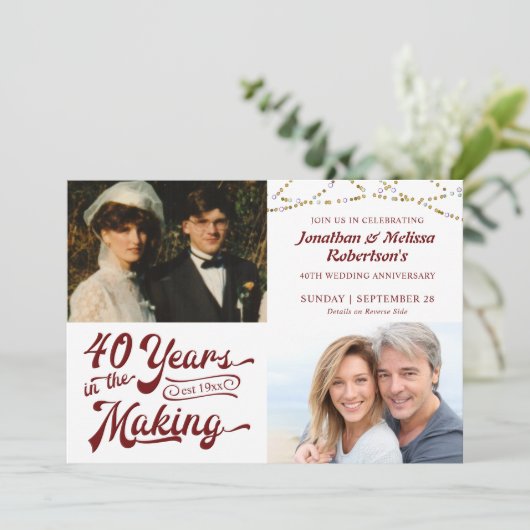 Invitation 40e anniversaire de Ruby : Photo élaborée pendant  (Debout devant)