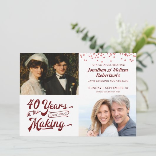 Invitation 40e anniversaire de Ruby, photos de l'époque et d' (Debout devant)