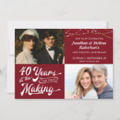 Invitation 40e anniversaire de Ruby, photos de l'époque et d' (Devant)