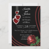 Invitation 40e anniversaire de Ruby Red Rose (Devant)