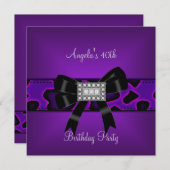 Invitation 40e anniversaire de violet sauvage de Bow Diamonds (Devant / Derrière)