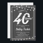 Invitation 40e anniversaire des lumières à cordes sur le tabl<br><div class="desc">Cette invitation de 40 ans comporte des lampes à cordes sur un arrière - plan de tableau noir. Cliquez sur le bouton customiser pour plus de flexibilité dans la modification du texte! Des variantes de ce design, des couleurs supplémentaires, ainsi que des produits de coordination sont disponibles dans notre boutique,...</div>