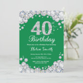 Invitation 40e anniversaire Diamant vert et argent (Debout devant)