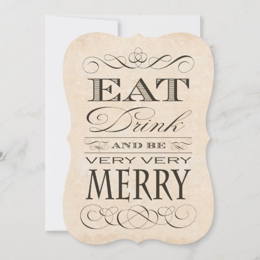 Invitation 40e anniversaire Dîner fête manger boire et être j (Devant)