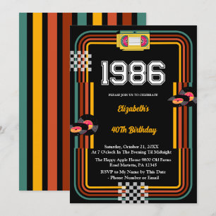 Invitation 40e anniversaire Disco Cassette Rétro 1