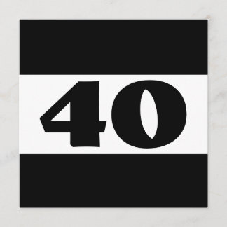 Invitation 40e anniversaire du Black and White Modern W857