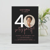 Invitation 40e anniversaire du Black Pink moderne (Debout devant)