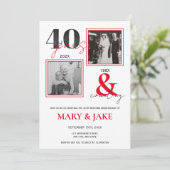 Invitation 40e anniversaire du Mariage Alors et maintenant 40 (Debout devant)