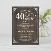 Invitation 40e anniversaire du Mariage - Bois (Debout devant)