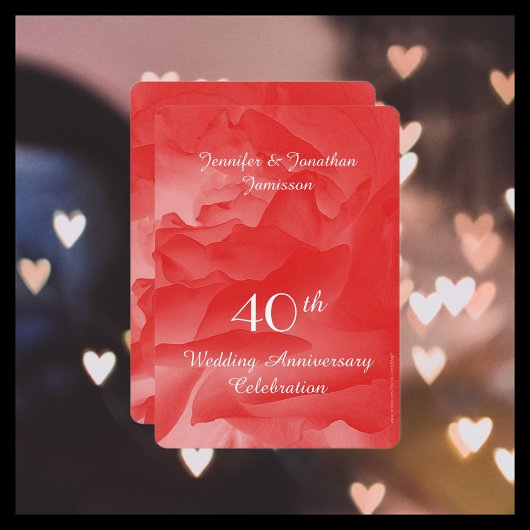 Invitation 40e anniversaire du Mariage Coral Rose
