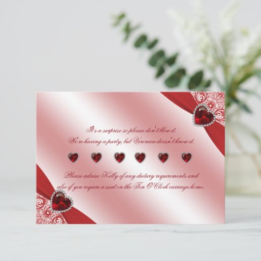 Invitation 40e anniversaire du Mariage de Ruby Instructions s (Debout devant)