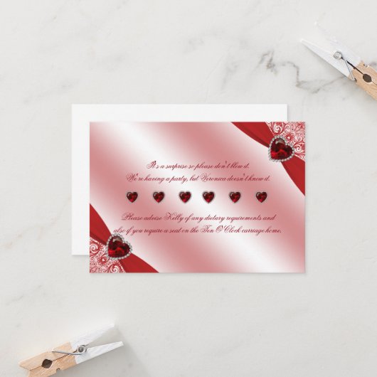 Invitation 40e anniversaire du Mariage de Ruby Instructions s (Devant/Arrière en situation)