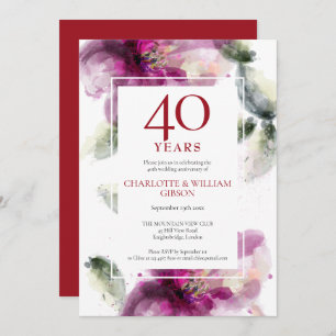 Invitation 40e anniversaire du Mariage de Ruby Lys Chic Flora