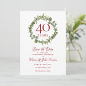 Invitation 40e anniversaire du Mariage de verdure Sauvez la d (Debout devant)